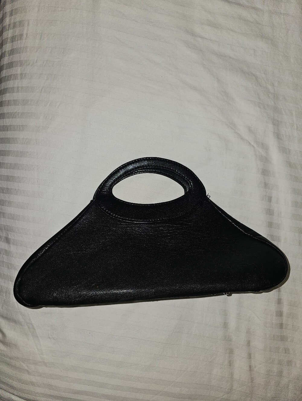 Black Women's Top-Handle Triangle Clutch